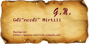Göncző Mirtill névjegykártya